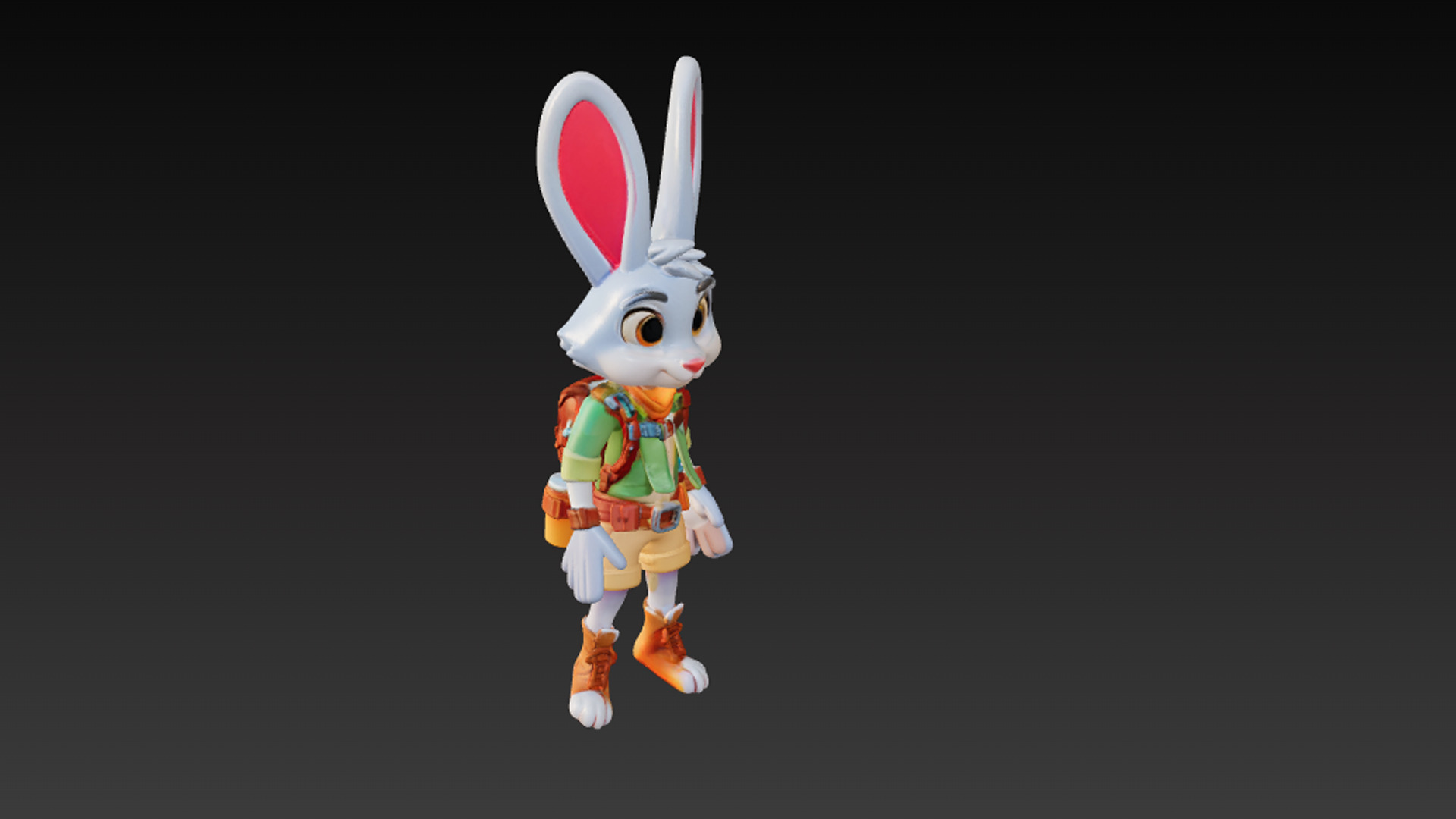 Adventure Rabbit 3D Character  Low Poly Low-poly 3D model_5