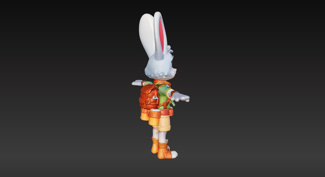 Adventure Rabbit 3D Character  Low Poly Low-poly 3D model_1