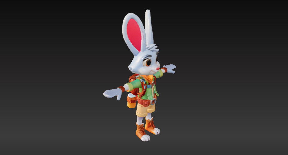Adventure Rabbit 3D Character  Low Poly Low-poly 3D model_2