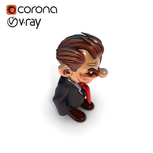 Evil Cartoon Businessman Character model pack Low-poly 3D model