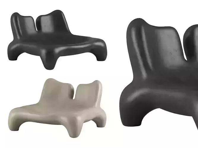 Abstract Resin Armchair - Sculptural Design