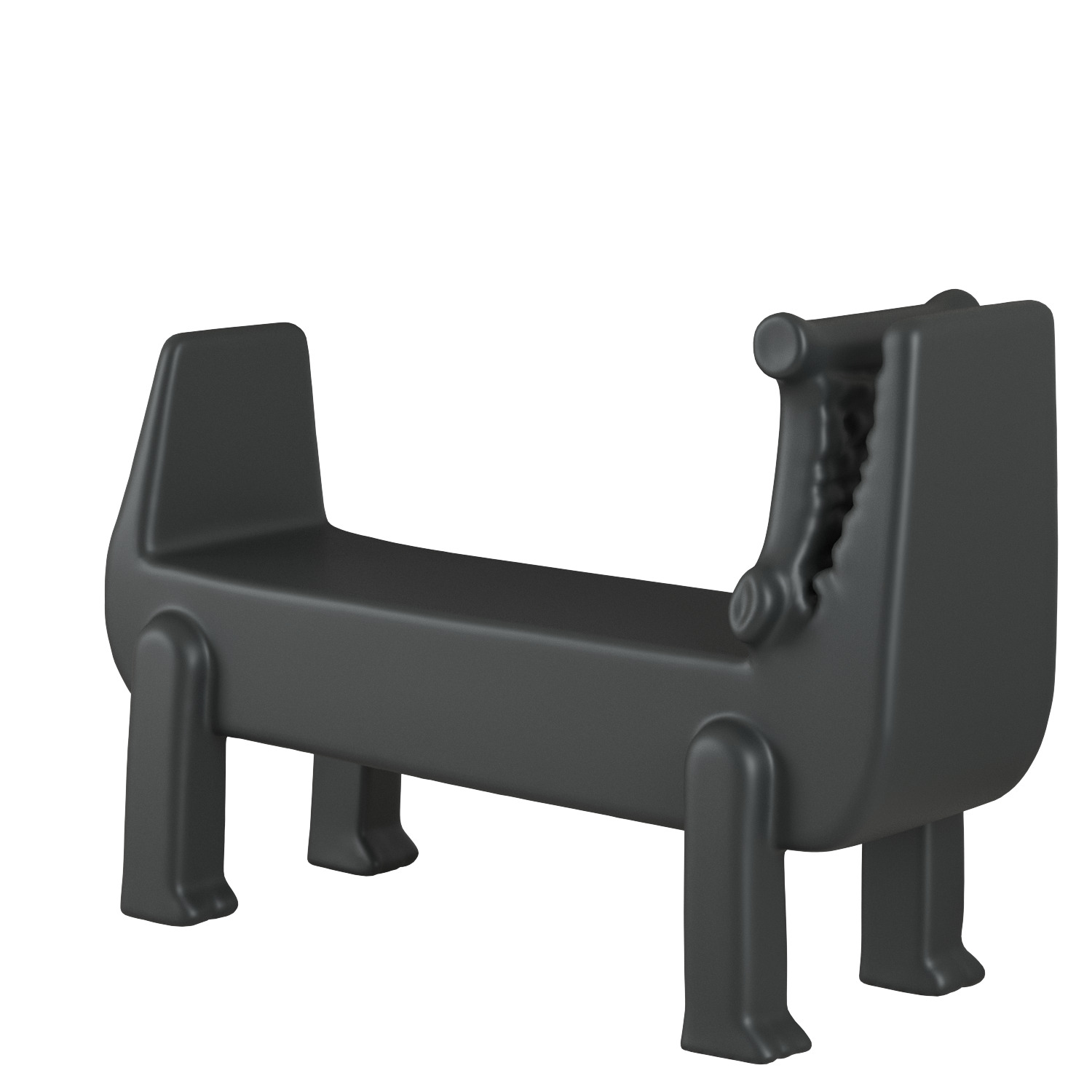 Modern Playful Crocodile-Shaped Bench Set 3D model_3