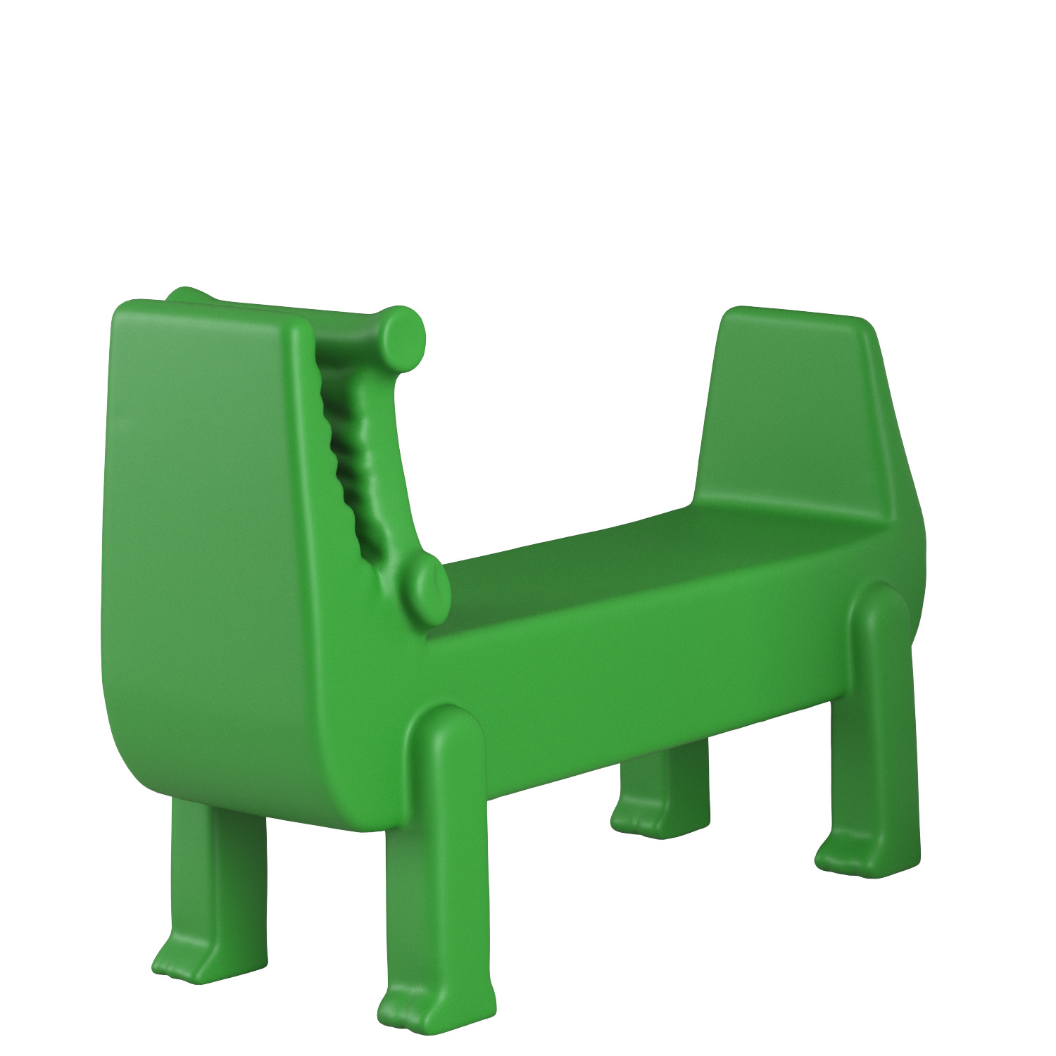Modern Playful Crocodile-Shaped Bench Set 3D model_4
