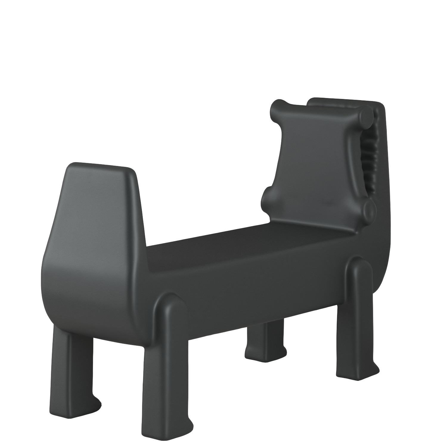 Modern Playful Crocodile-Shaped Bench Set 3D model_2