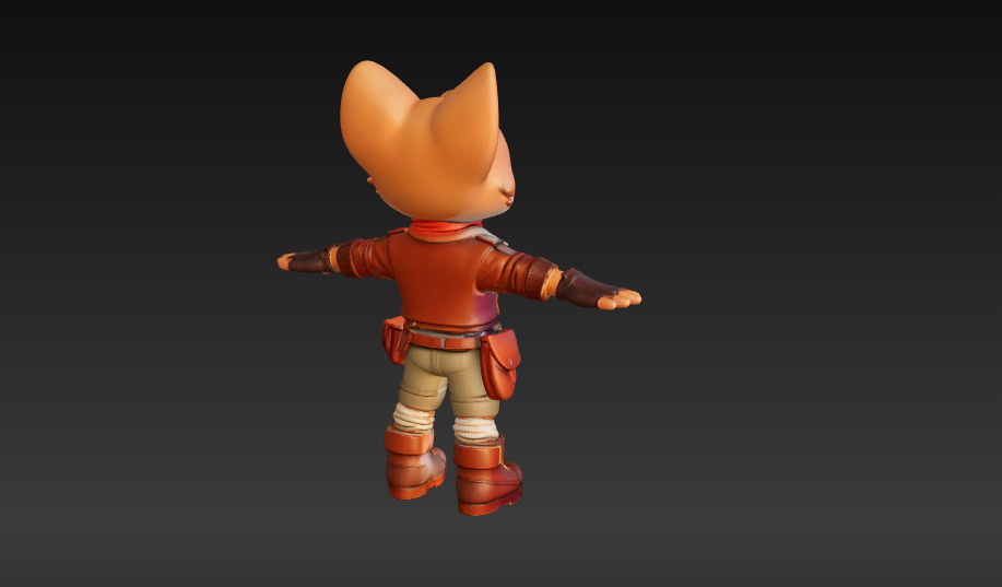 Adventure Cat 3D Character Model Low-poly 3D model_2