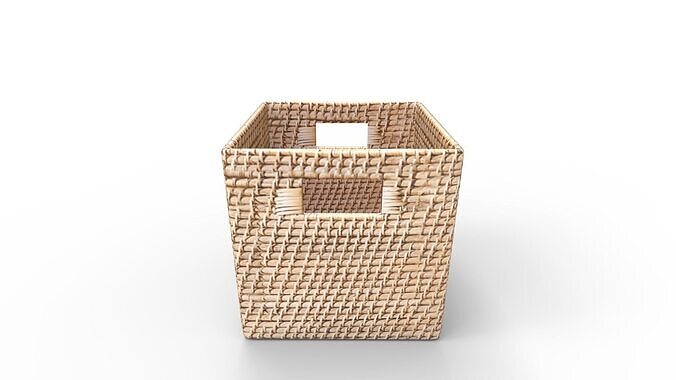 Modern Weave Storage Cubby Basket 3D model 6