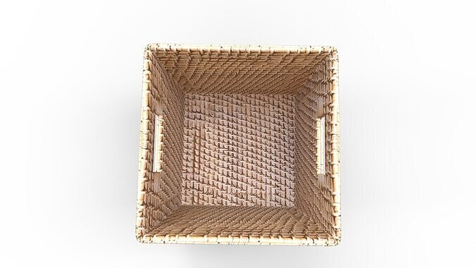 Modern Weave Storage Cubby Basket 3D model 7