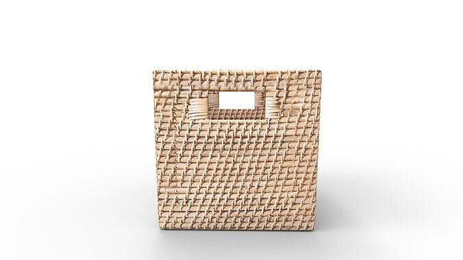 Modern Weave Storage Cubby Basket 3D model 5