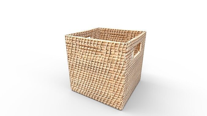 Modern Weave Storage Cubby Basket 3D model 4