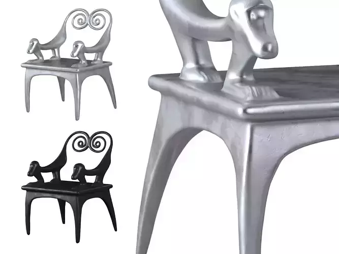 Artistic Monkey-Inspired Chair in Metallic and Matte Finishes