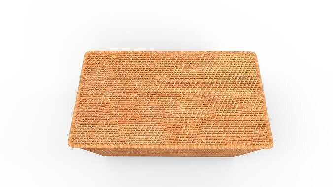 Modern Weave Lidded Storage Basket 3D model 6