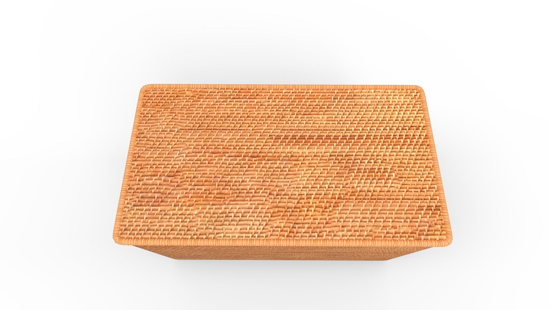 Modern Weave Lidded Storage Basket 3D model_5