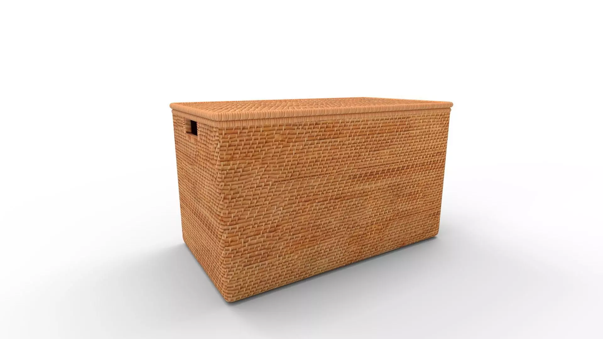 Modern Weave Lidded Storage Basket 3D model_0
