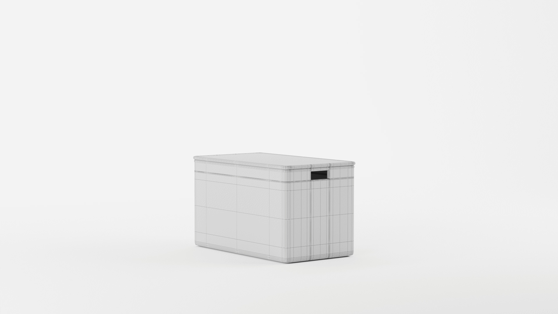 Modern Weave Lidded Storage Basket 3D model_9
