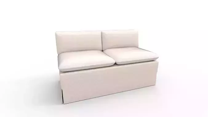 Belmar Slipcovered Dining Banquette Bench 3D model