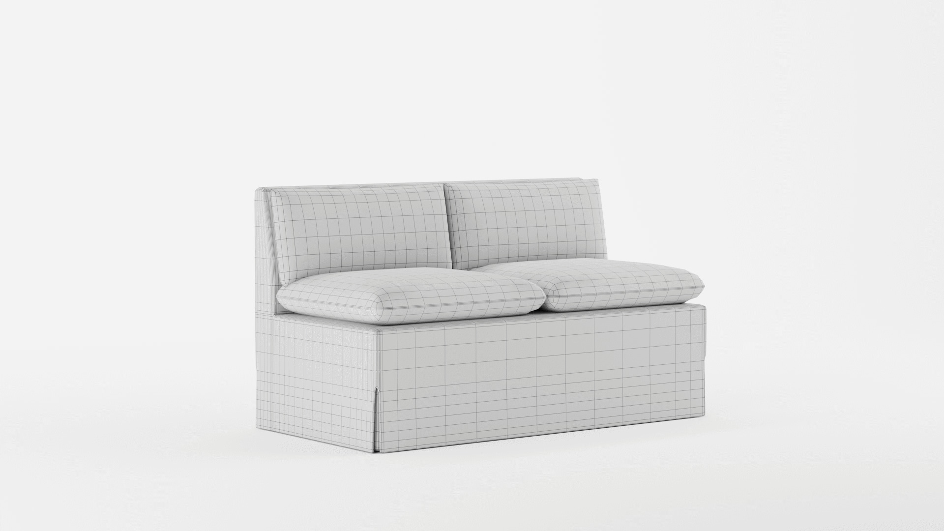 Belmar Slipcovered Dining Banquette Bench 3D model_9