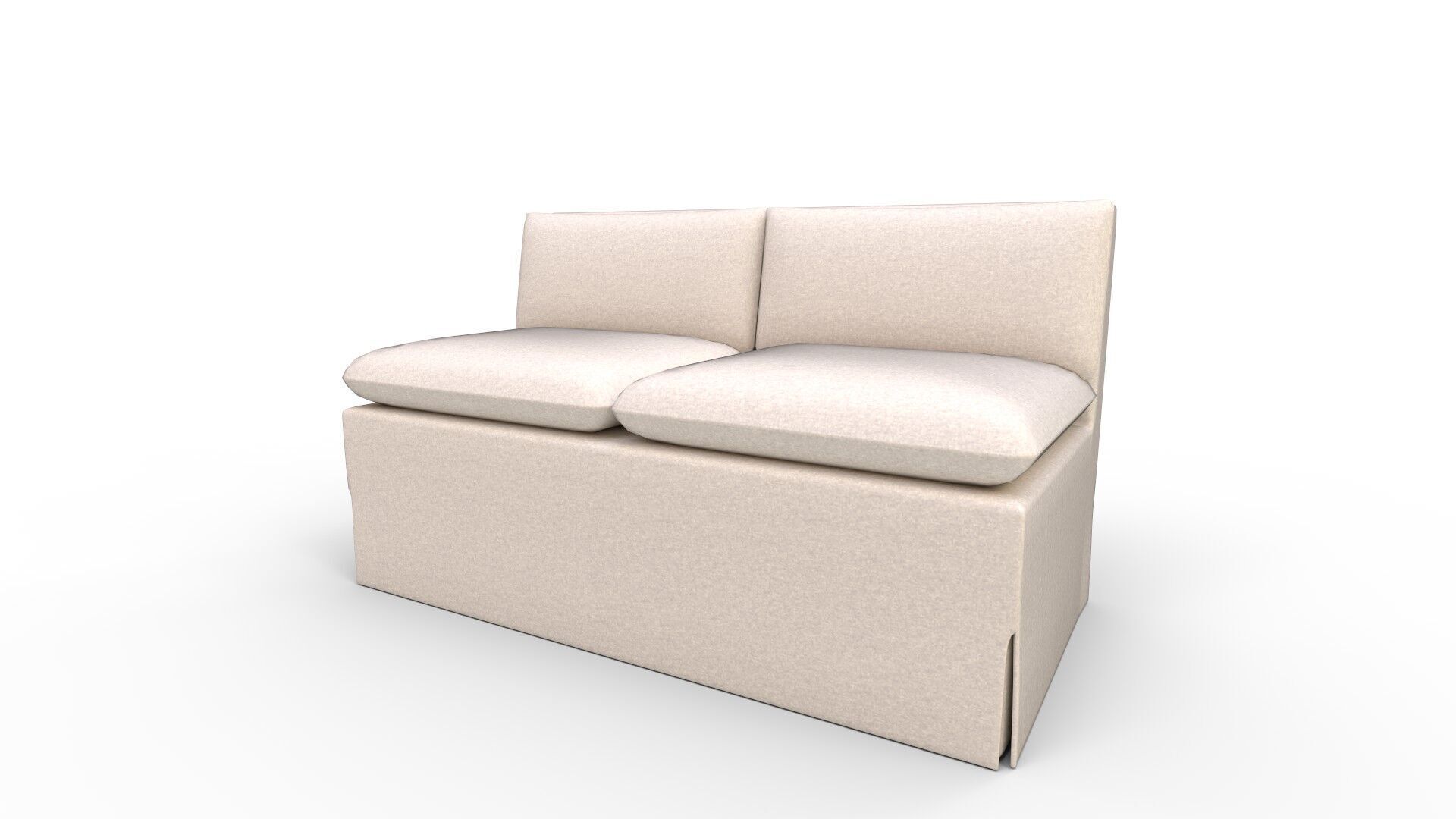 Belmar Slipcovered Dining Banquette Bench 3D model_2