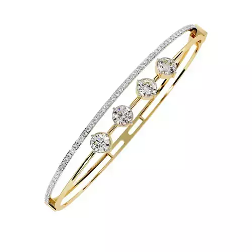 3D Printable Jewelry design of Bracelet with diamonds