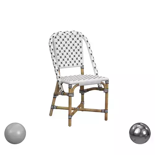 Indoor Outdoor Black And White Rattan Dining Chair