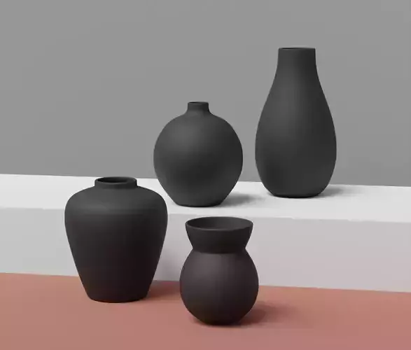 Decorative Black Ceramic Vases
