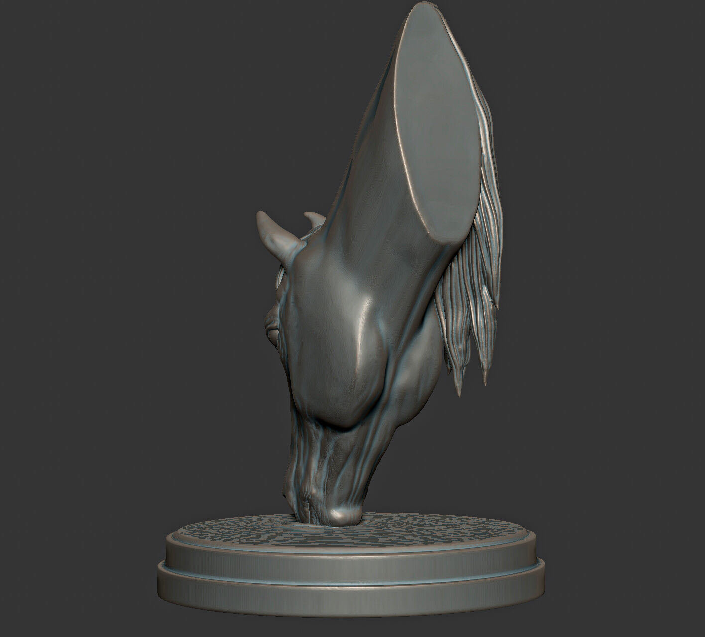 Drinking horse bust for 3D Printing 3D print model_3