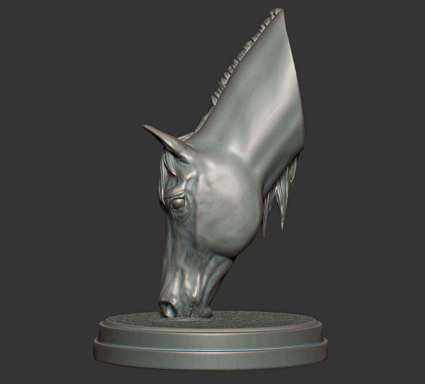 Drinking horse bust for 3D Printing 3D print model_2