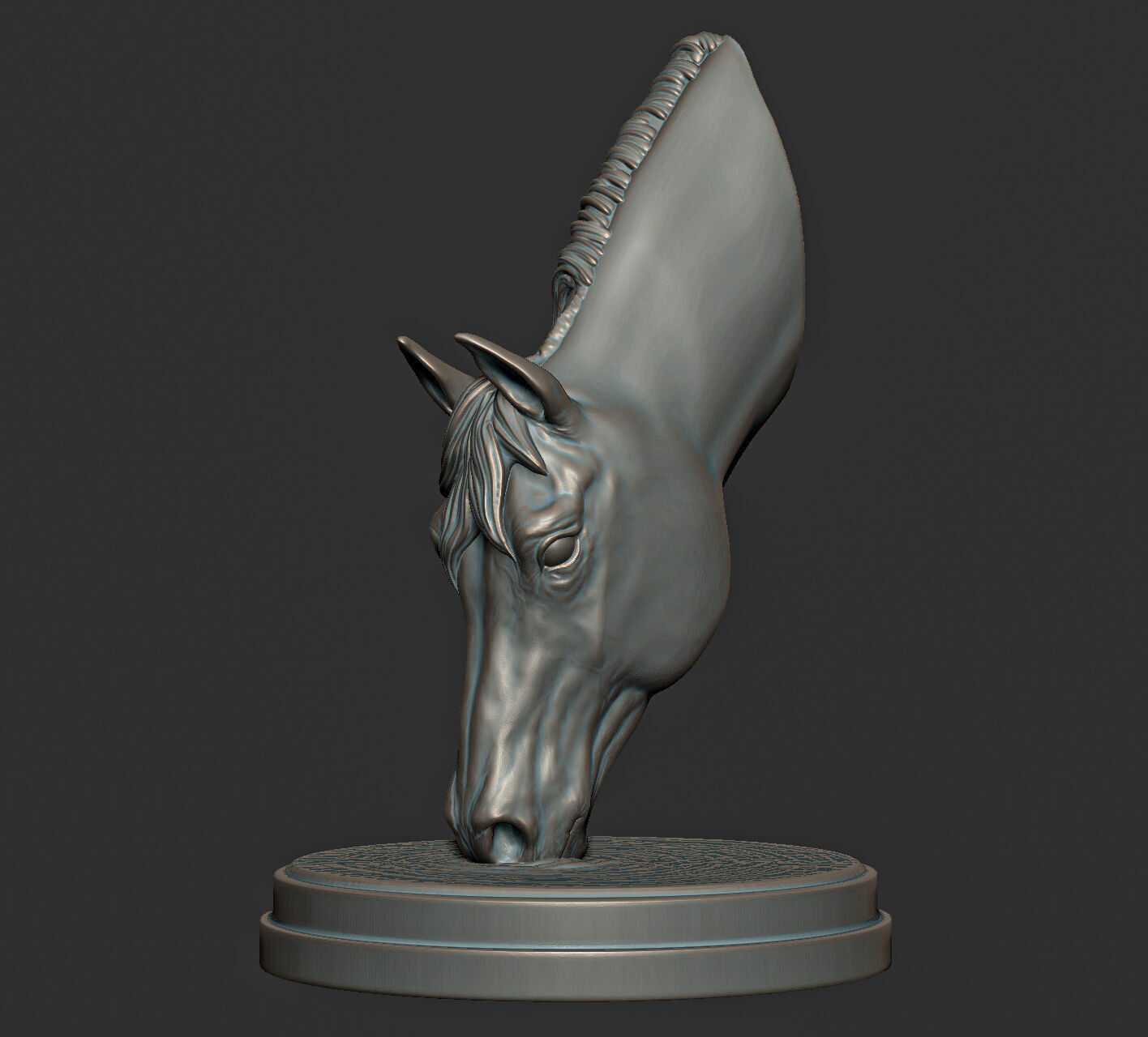 Drinking horse bust for 3D Printing 3D print model_1
