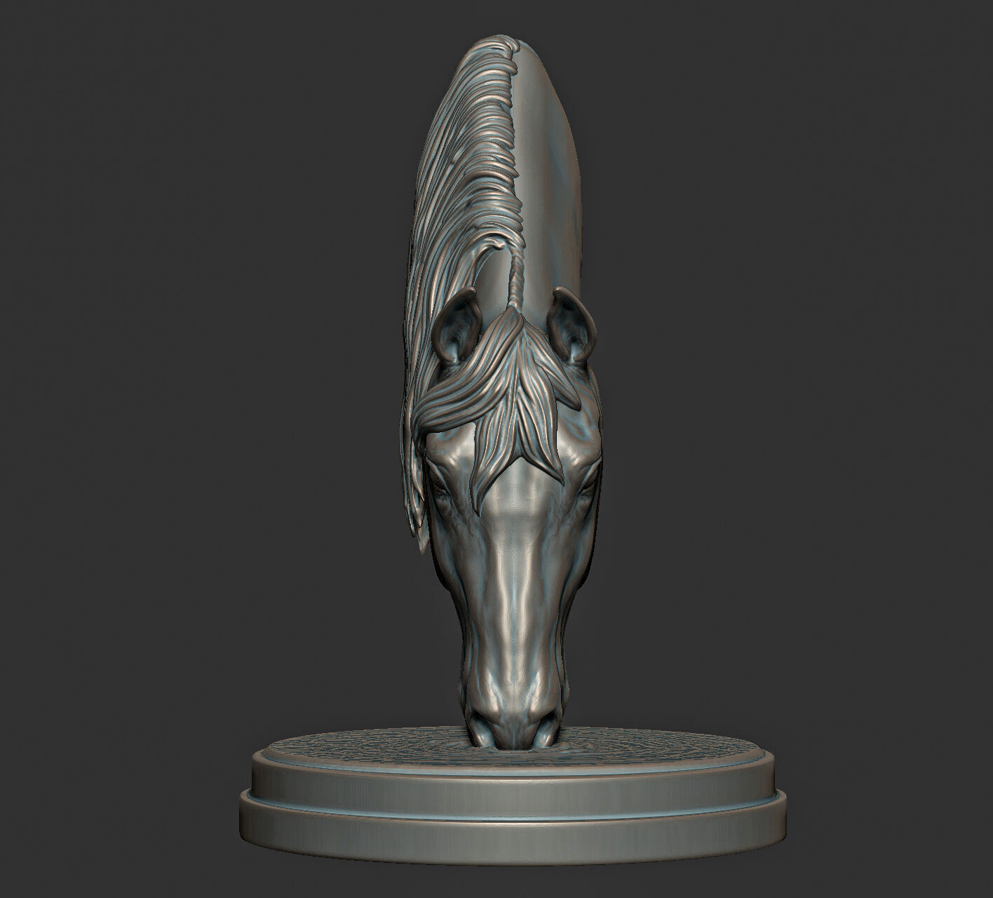 Drinking horse bust for 3D Printing 3D print model_6