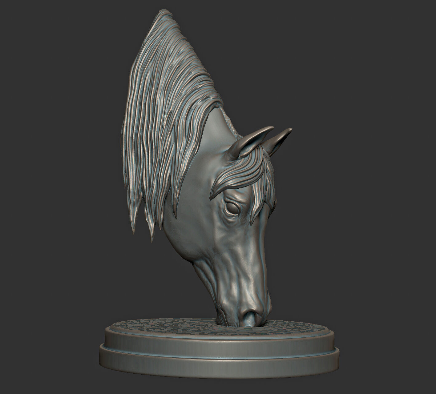 Drinking horse bust for 3D Printing 3D print model_4