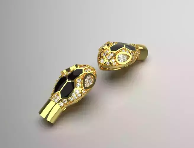 Snake head design bracelet with diamonds and enamel model bg0018