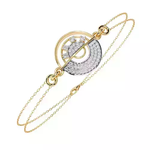 3D Printable Jewelry design of Bracelet with diamonds