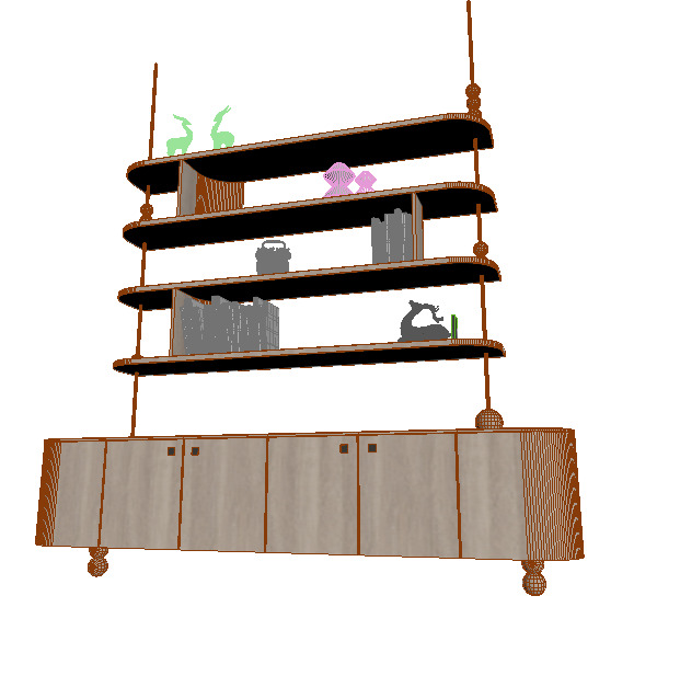 Console with Shelf 3D Model Inspired Recreation 3D model_3