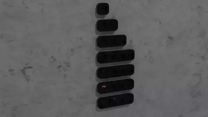 Set wall sockets 3D model