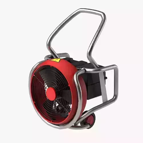 Portable Smoke Exhaust Fan - Low Poly Game-Ready 3D Model