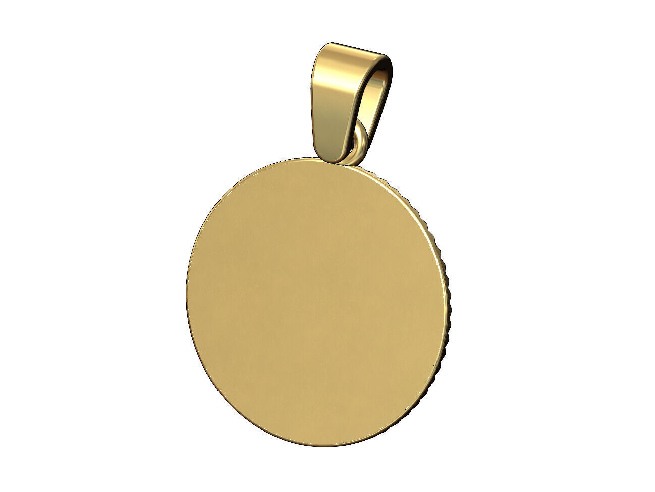 Q letter initial faceted sunrays beaded coin pendant charm 3D print model_4