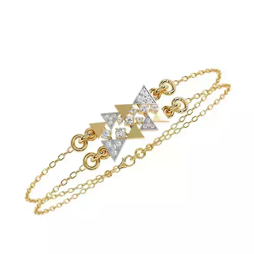 3D Printable Jewelry design of Bracelet with diamonds