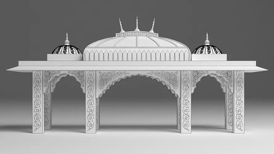 Indian Palace Porch 3D model_0