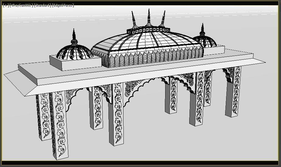 Indian Palace Porch 3D model_9