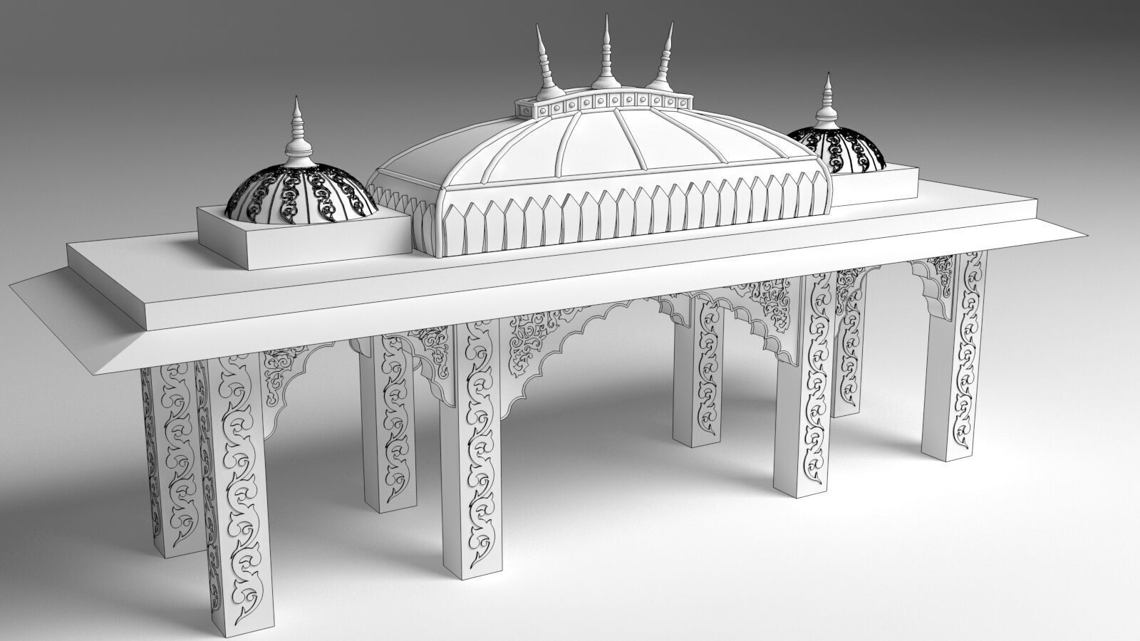 Indian Palace Porch 3D model_1