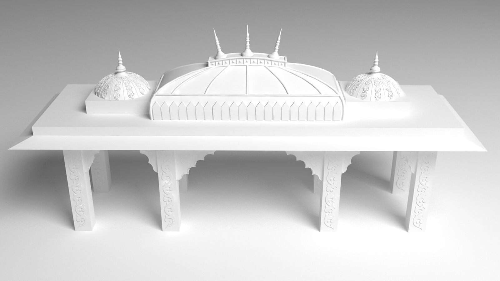 Indian Palace Porch 3D model_7