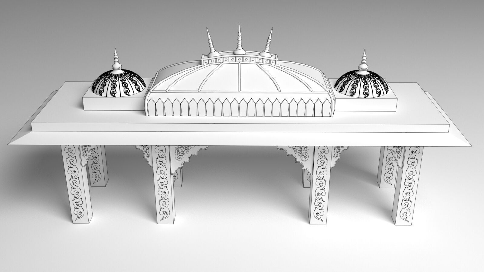 Indian Palace Porch 3D model_3
