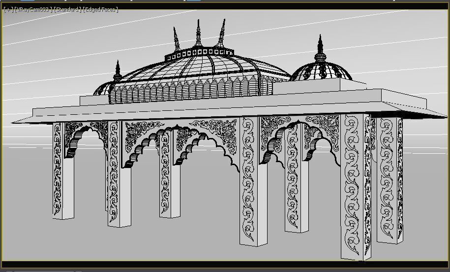 Indian Palace Porch 3D model_10