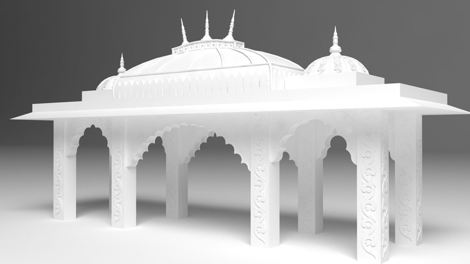 Indian Palace Porch 3D model_6