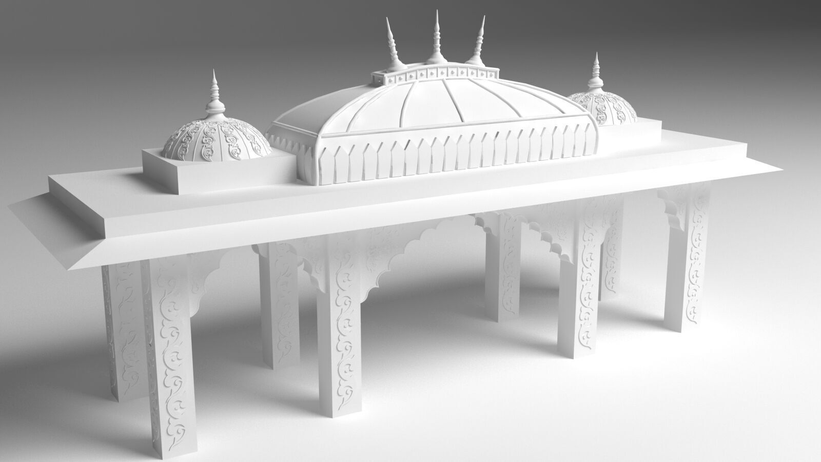 Indian Palace Porch 3D model_5