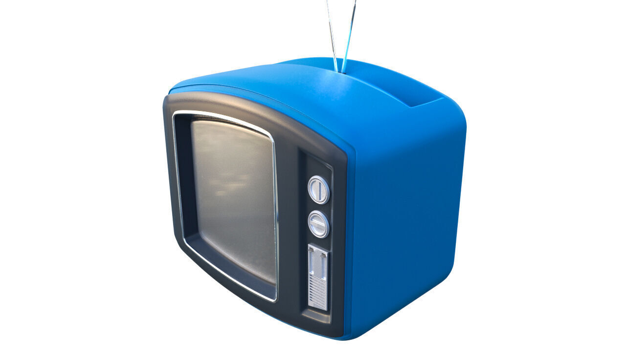Retro TV Low-poly 3D model_1