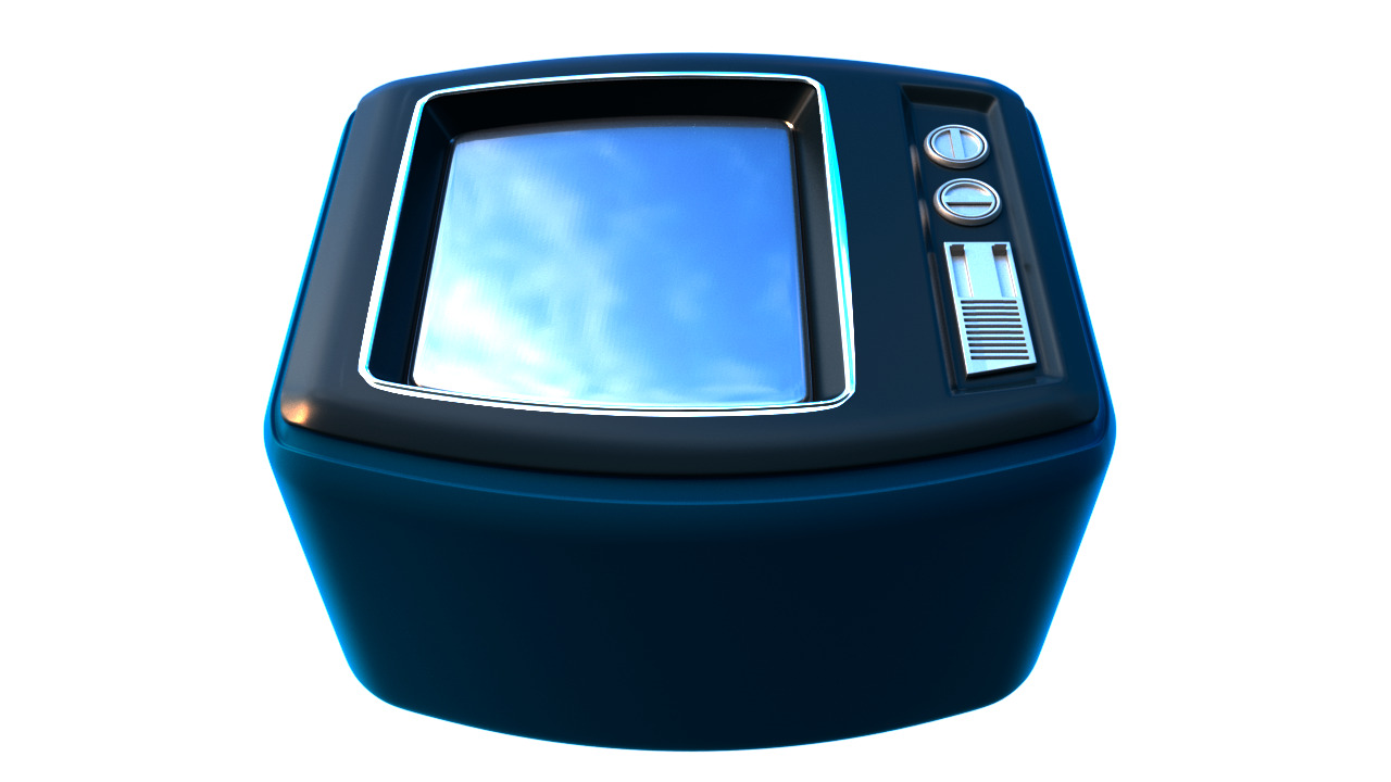 Retro TV Low-poly 3D model_3