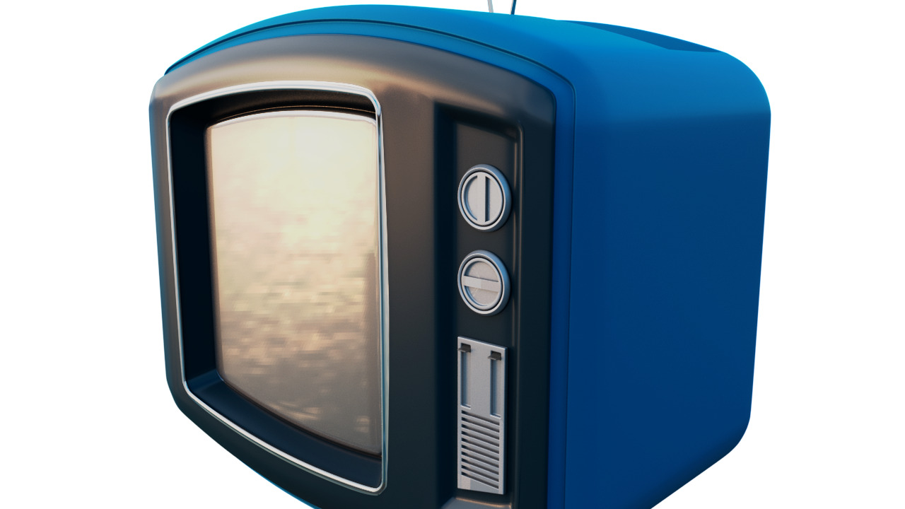 Retro TV Low-poly 3D model_2