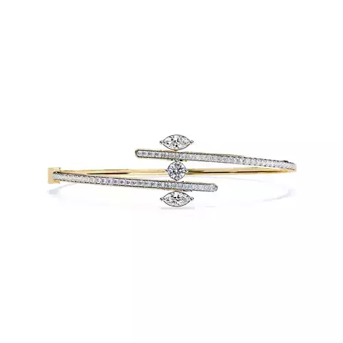 3D Printable Jewelry design of Bracelet with diamonds