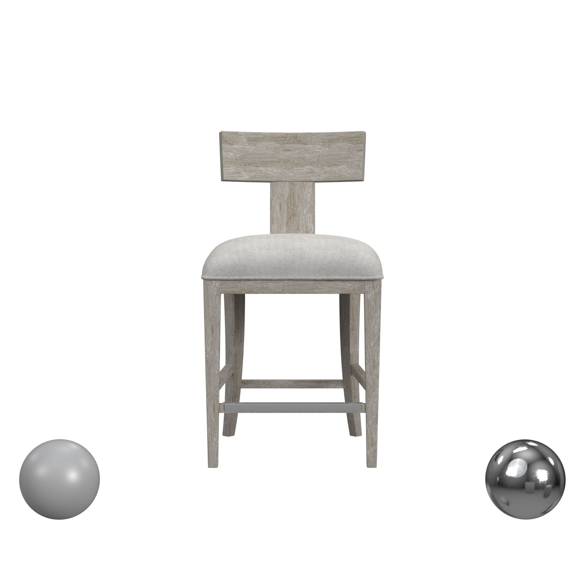 Idris Counter Stool White 3D model_1