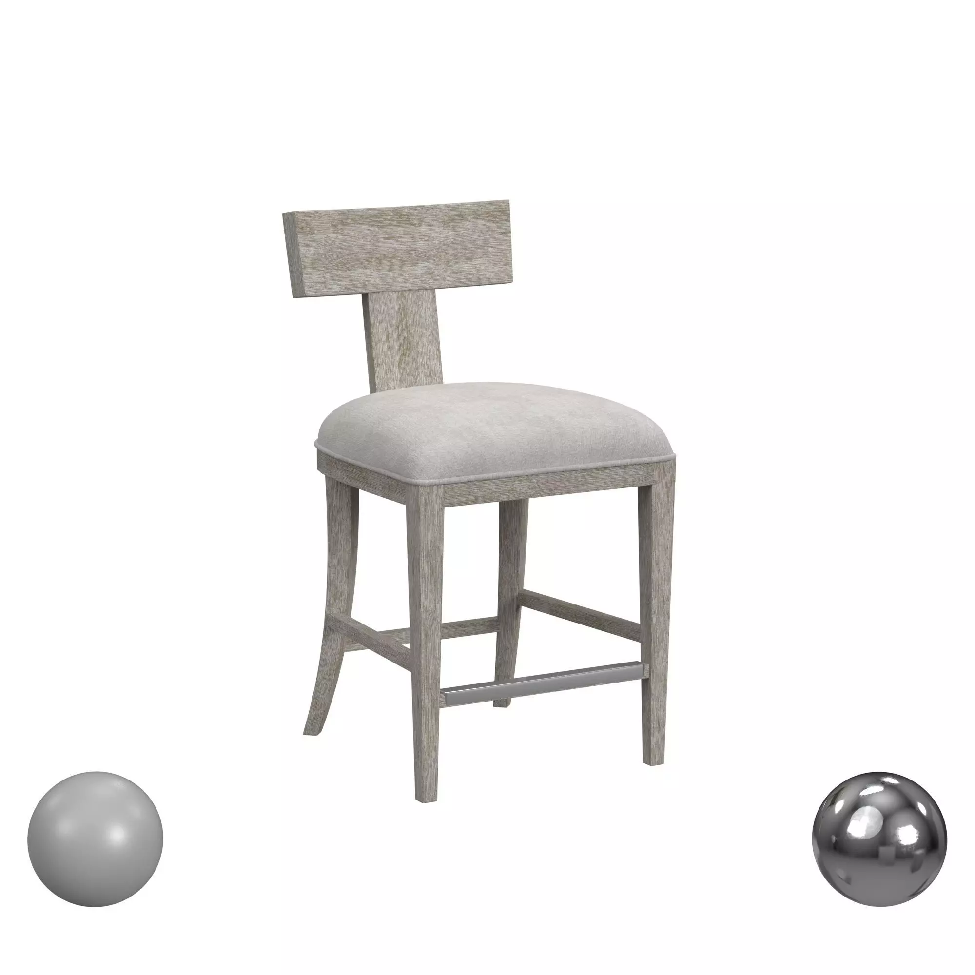 Idris Counter Stool White 3D model_0